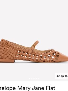 Boden Woven Penelope Mary Jane Flat in Tan
